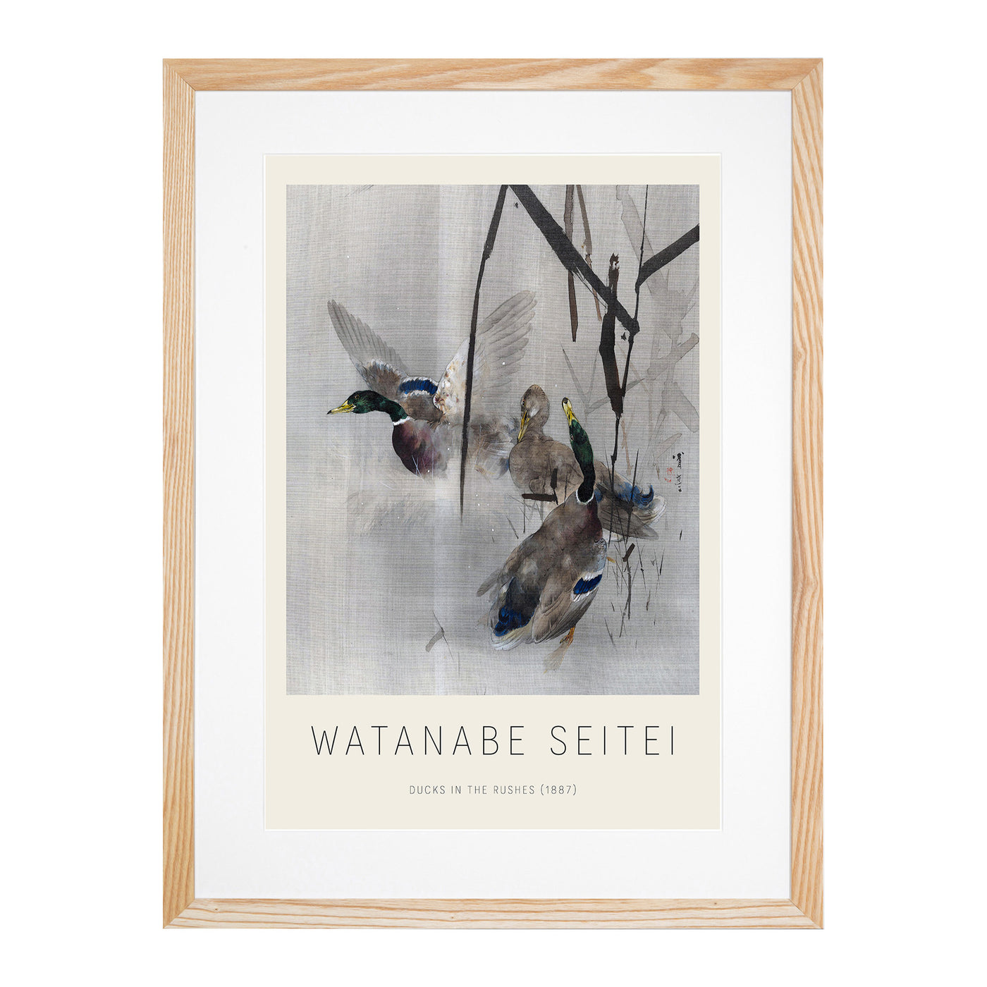 Ducks In The Rushes Print By Watanabe Seitei