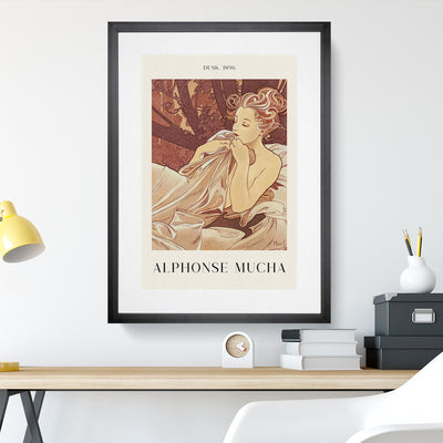 Dusk Print By Alphonse Mucha