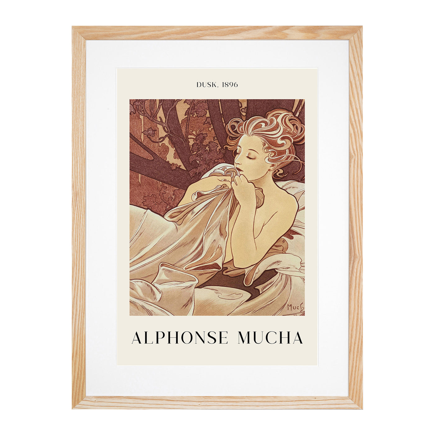 Dusk Print By Alphonse Mucha