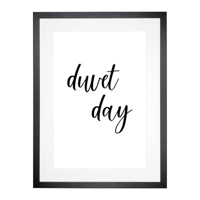 Duvet Day Typography Framed Print Main Image