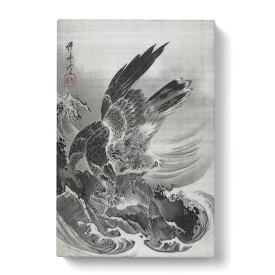 Eagle Attacking Fish By Kawanabe Kyosai Canvas Print Main Image