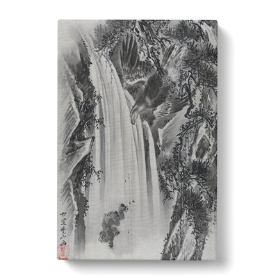 Eagle & Monkey By A Waterfall By Kawanabe Kyosai Canvas Print Main Image