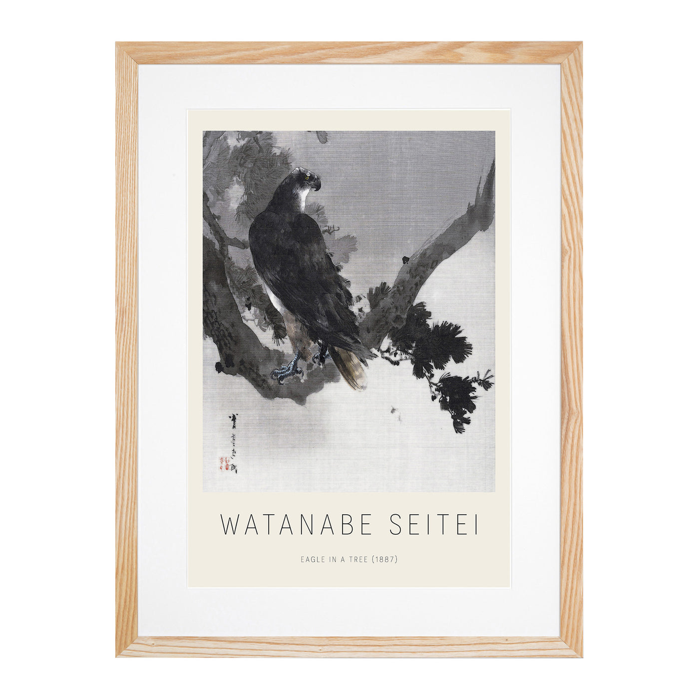 Eagle In A Tree Print By Watanabe Seitei
