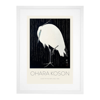 Egret In The Rain Print By Ohara Koson
