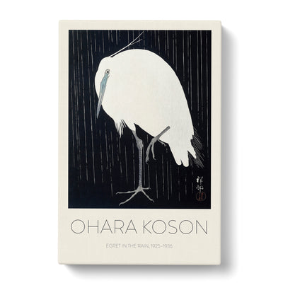 Egret In The Rain Print By Ohara Koson Canvas Print Main Image