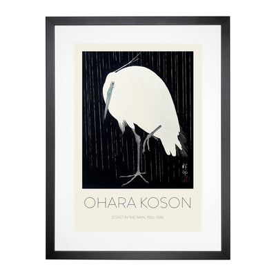 Egret In The Rain Print By Ohara Koson Framed Print Main Image