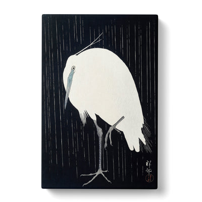 Egret In The Rain By Ohara Kosoncan Canvas Print Main Image