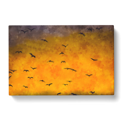 Egrets At Sunset Painting Canvas Print Main Image