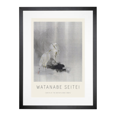 Egrets At The Waters Edge Print By Watanabe Seitei Framed Print Main Image