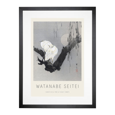 Egrets In A Tree At Night Print By Watanabe Seitei Framed Print Main Image