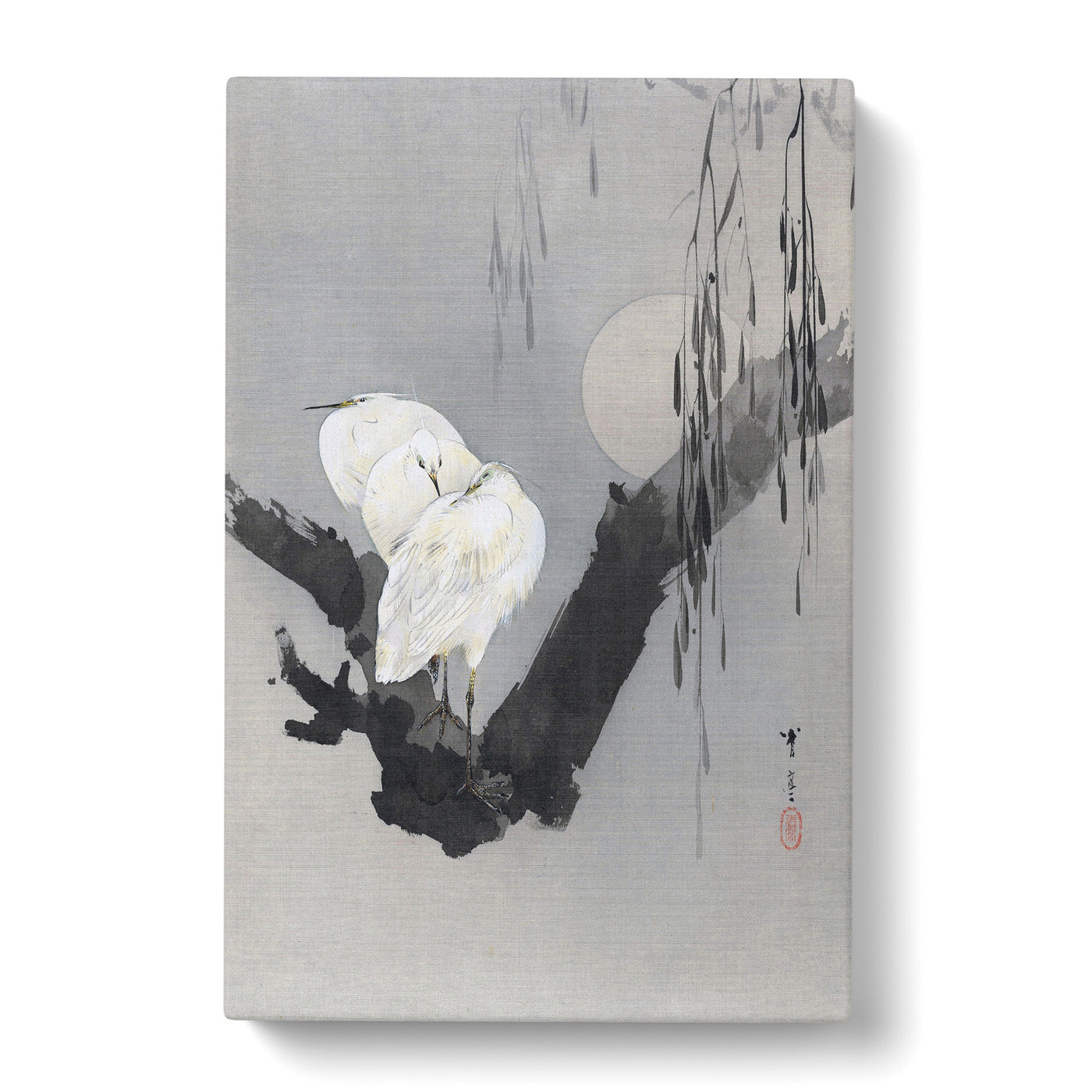 Egrets In A Tree At Night By Watanabe Seitei Canvas Print Main Image