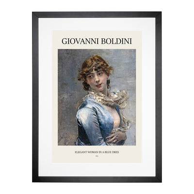 Elegant Lady In Blue Print By Giovanni Boldini Framed Print Main Image