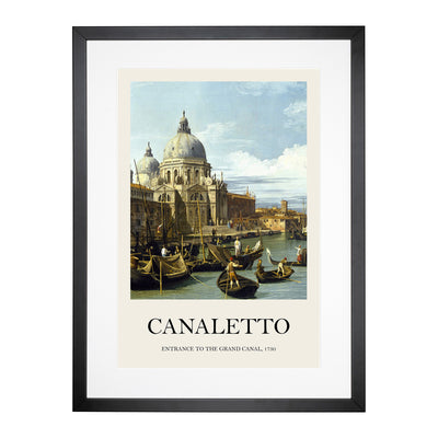 Entrance To The Grand Canal Vol.2 Print By Giovanni Canaletto Framed Print Main Image