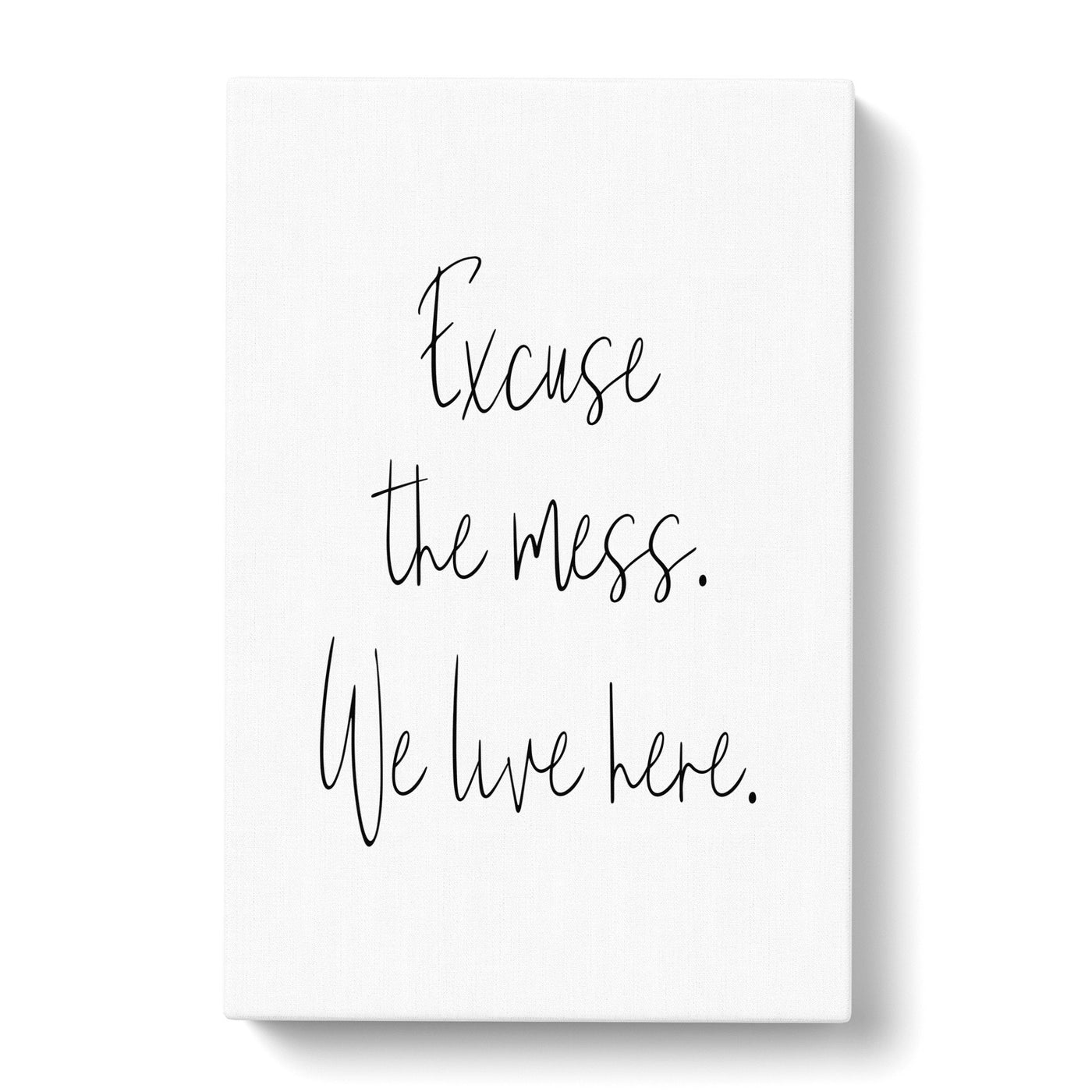 Excuse The Mess Typography Canvas Print Main Image