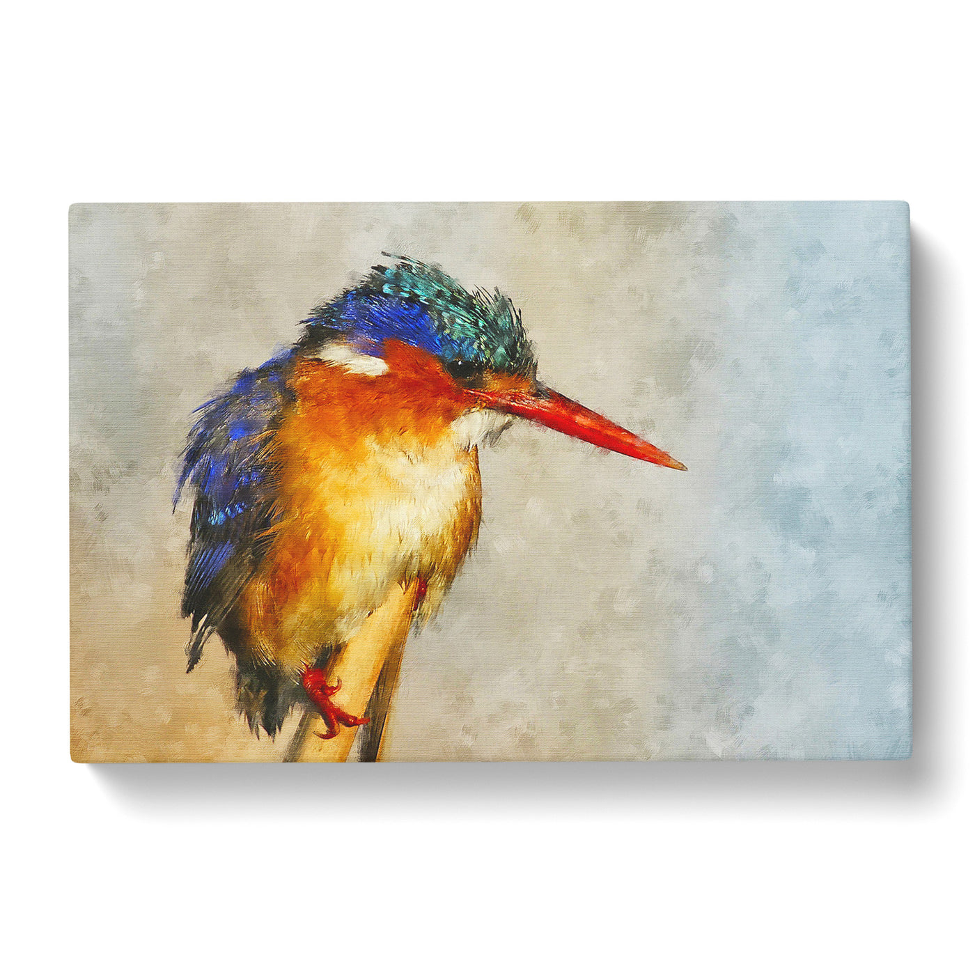 Exquisite Kingfisher Bird Painting Canvas Print Main Image