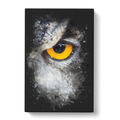 Eye Of An Owl Paint Splash Canvas Print Main Image