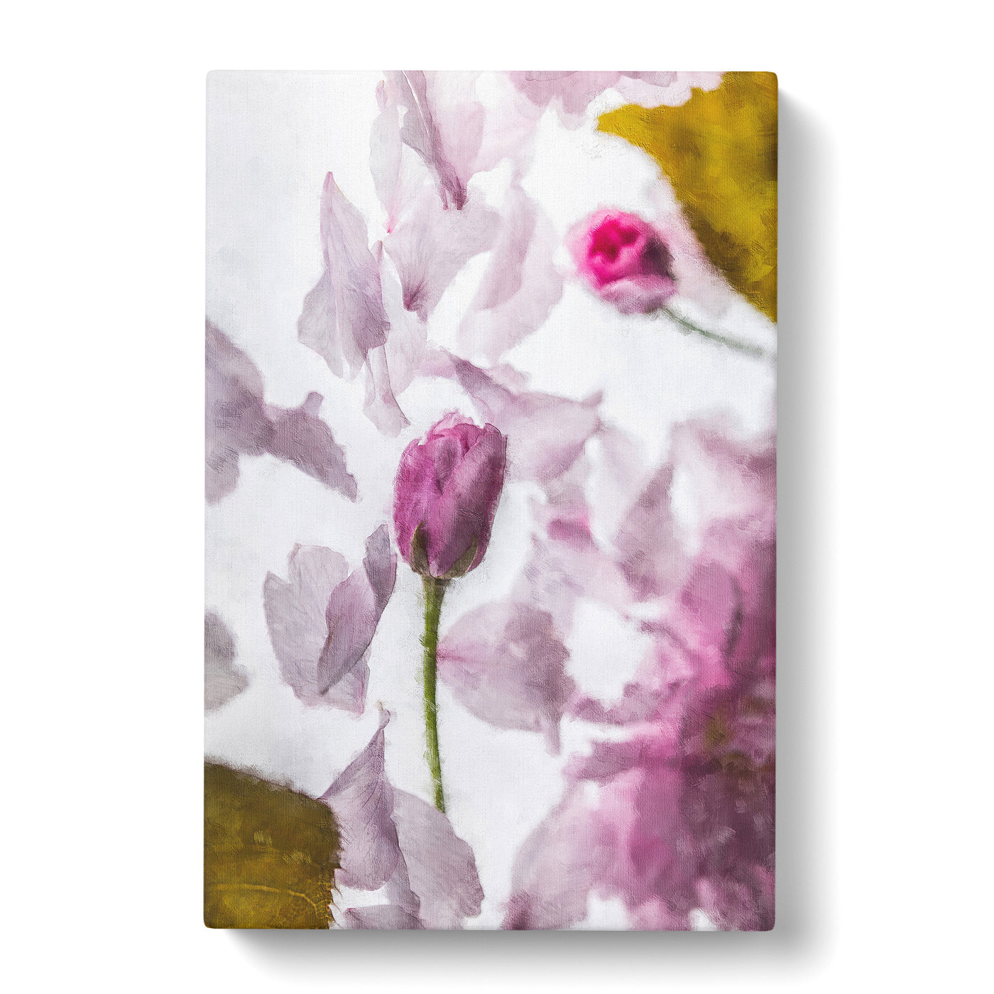 Fallen Pink Petals Painting Canvas Print Main Image