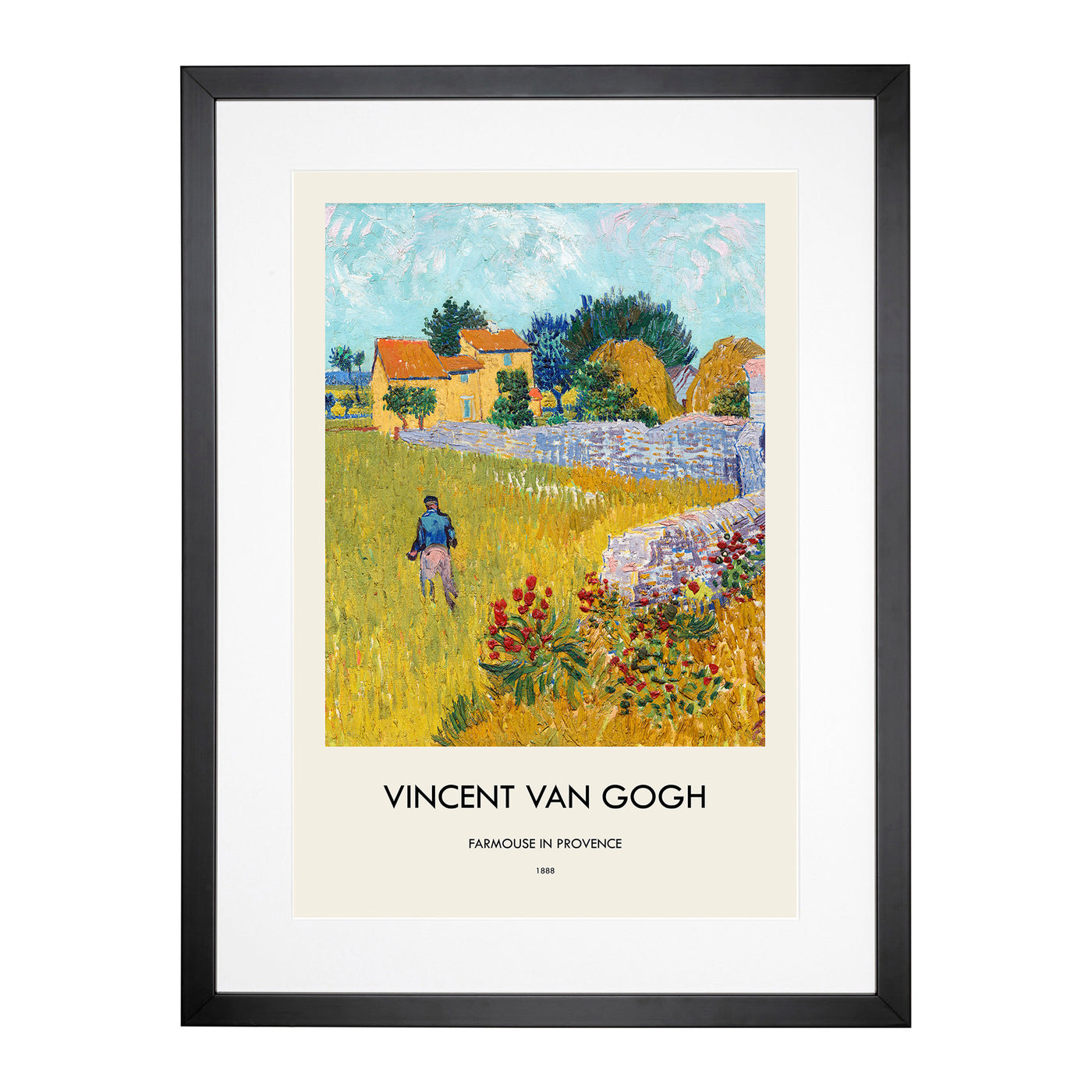 Farmhouse In Provence Print By Vincent Van Gogh Framed Print Main Image