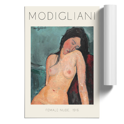 Female Nude Print By Amedeo Modigliani