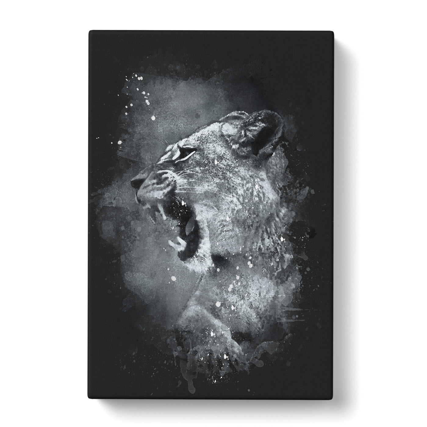 Fierce Lioness Paint Splash Canvas Print Main Image