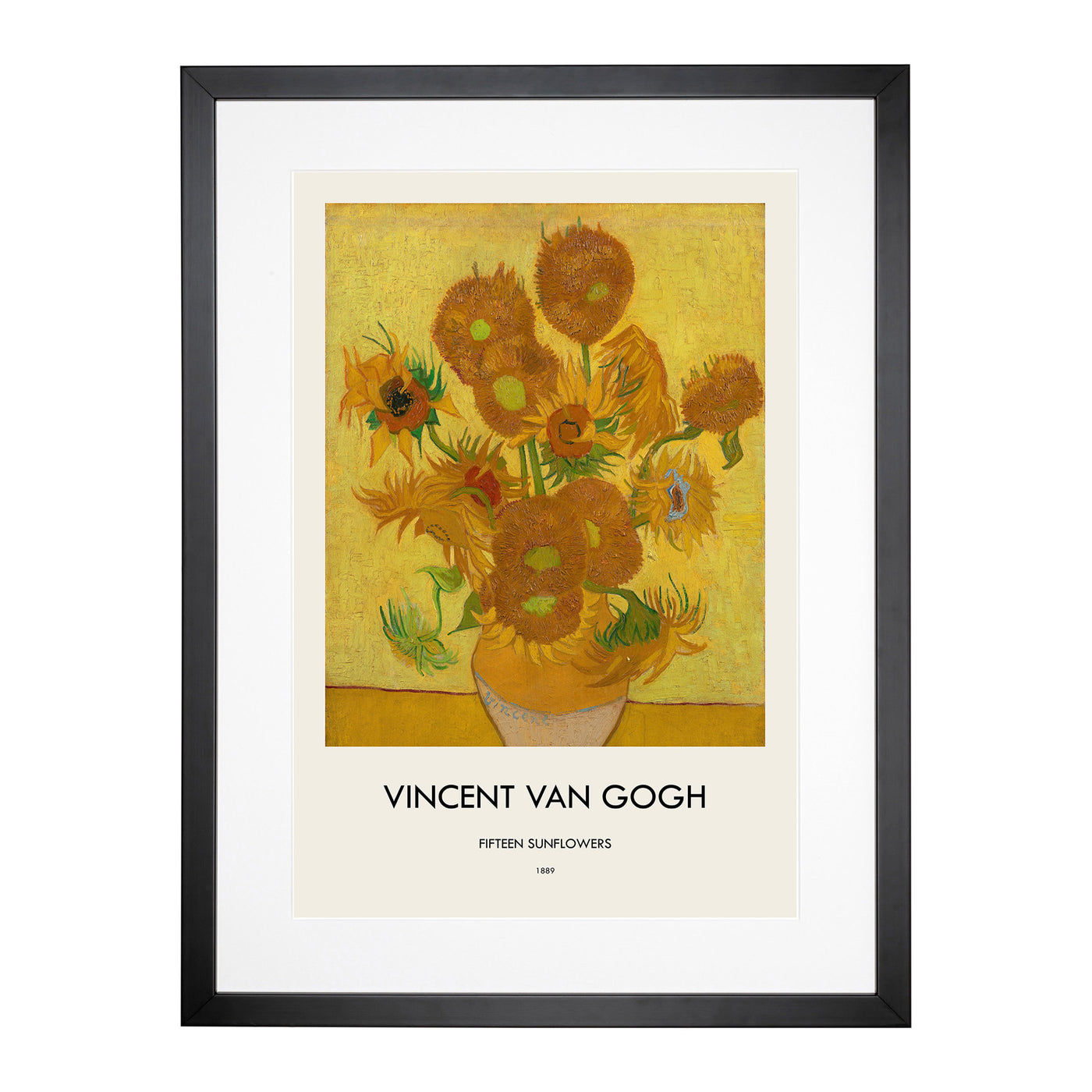 Fifteen Sunflowers Print By Vincent Van Gogh Framed Print Main Image