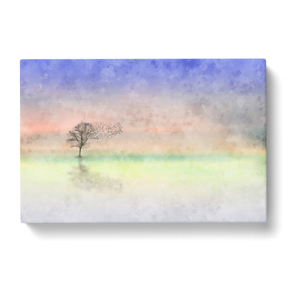 Flock Of Birds Leaving The Tree Painting Canvas Print Main Image