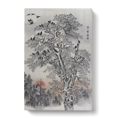 Flock Of Crows At Dawn By Kawanabe Kyosai Canvas Print Main Image