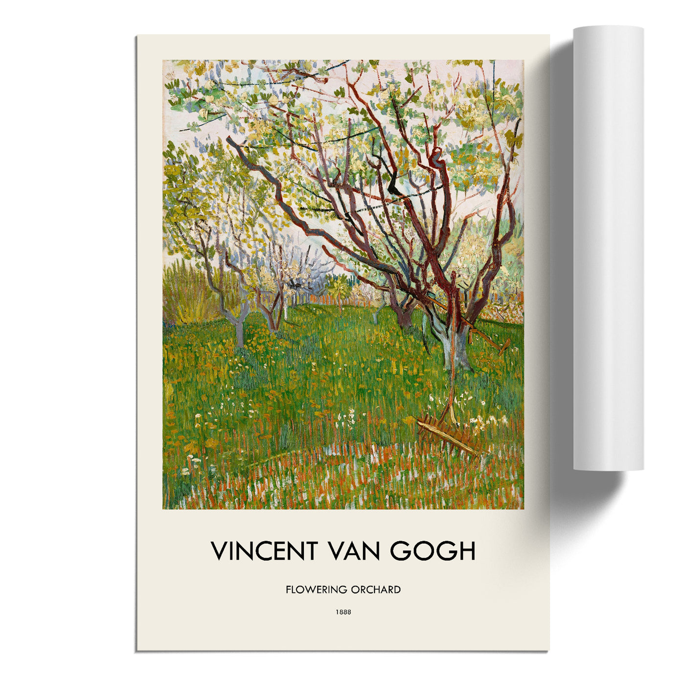 Flowering Orchard Print By Vincent Van Gogh