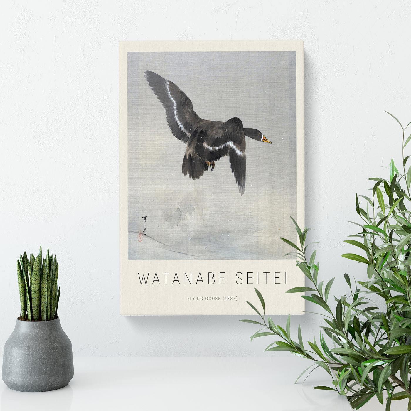Floying Goose Print By Watanabe Seitei