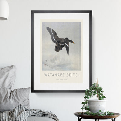 Floying Goose Print By Watanabe Seitei