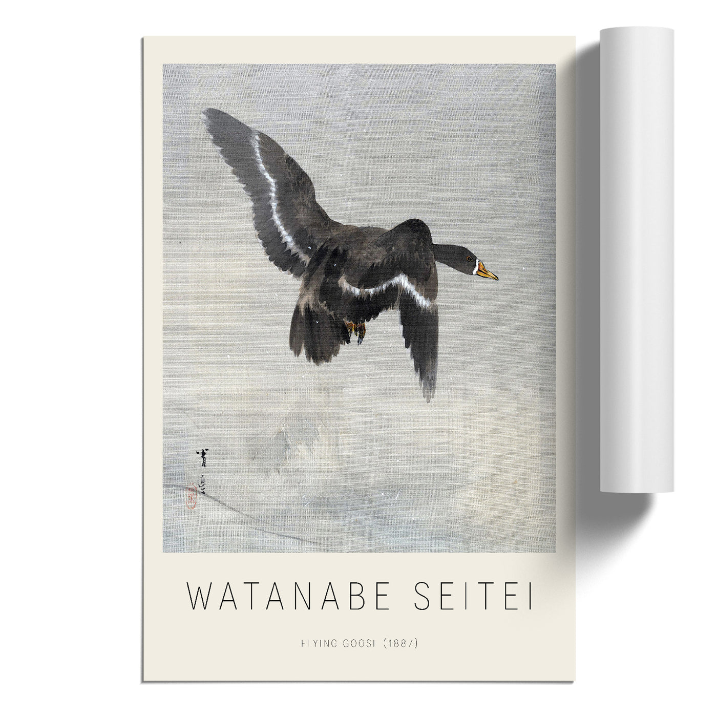 Floying Goose Print By Watanabe Seitei