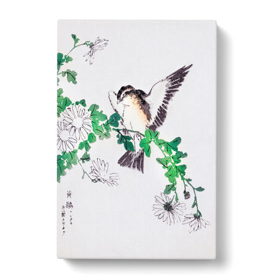 Flycatcher & Chrysanthemums By Numata Kashu Canvas Print Main Image