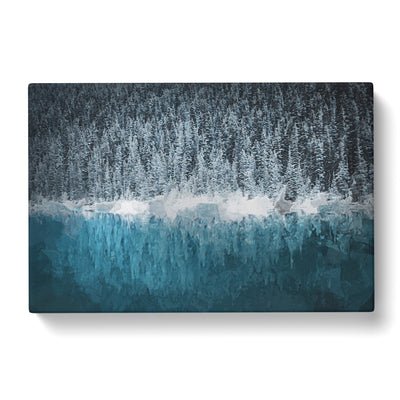 Forest Reflecting In Lake Louise In Abstract Canvas Print Main Image
