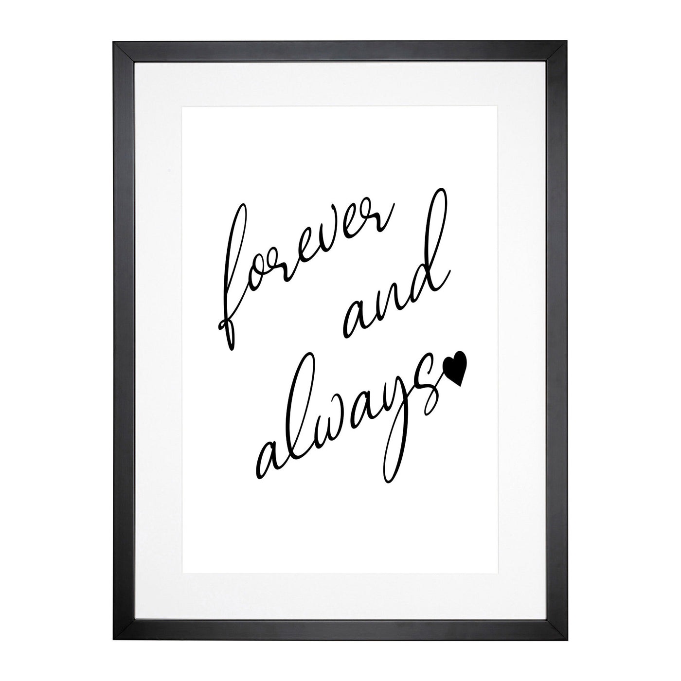 Forever And Always Typography Framed Print Main Image