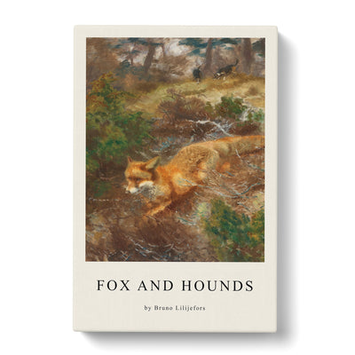 Fox And Hunting Dogs Vol.1 Print By Bruno Liljefors Canvas Print Main Image