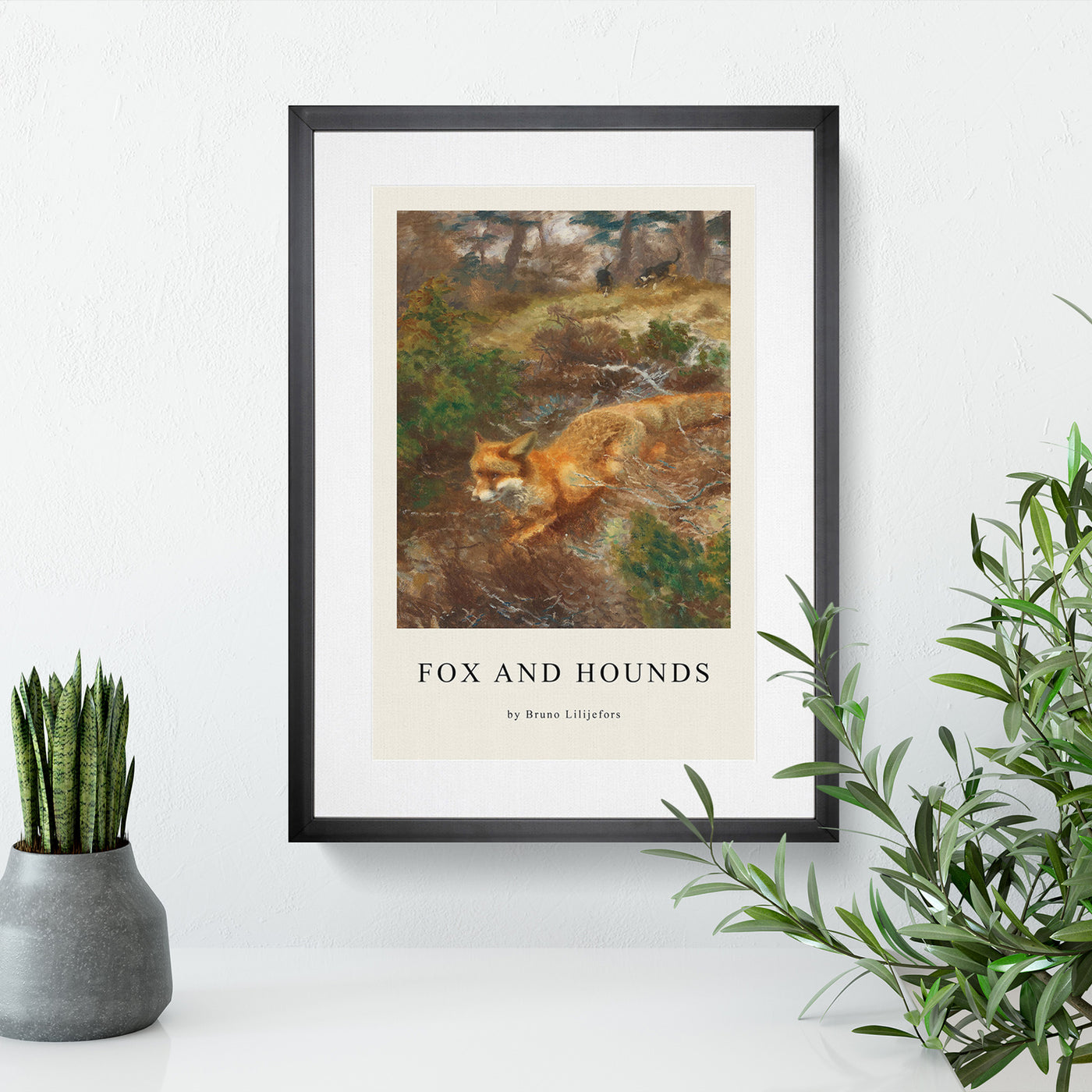 Fox And Hunting Dogs Vol.1 Print By Bruno Liljefors