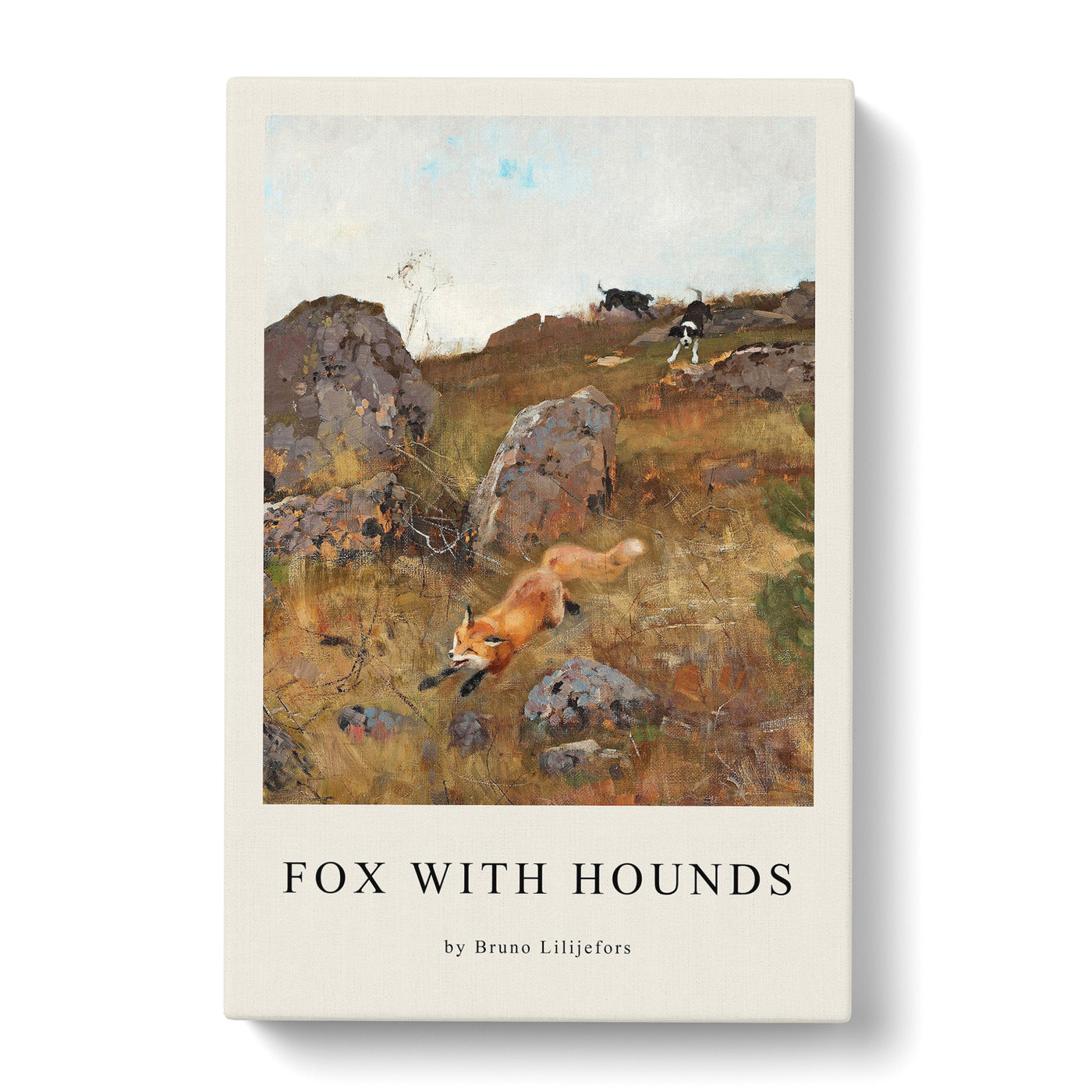 Fox And Hunting Dogs Vol.2 Print By Bruno Liljefors Canvas Print Main Image