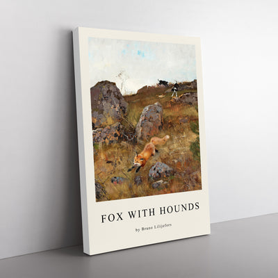 Fox And Hunting Dogs Vol.2 Print By Bruno Liljefors