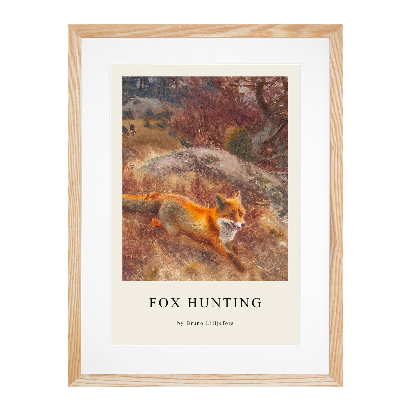 Fox And Hunting Dogs Vol.3 Print By Bruno Liljefors