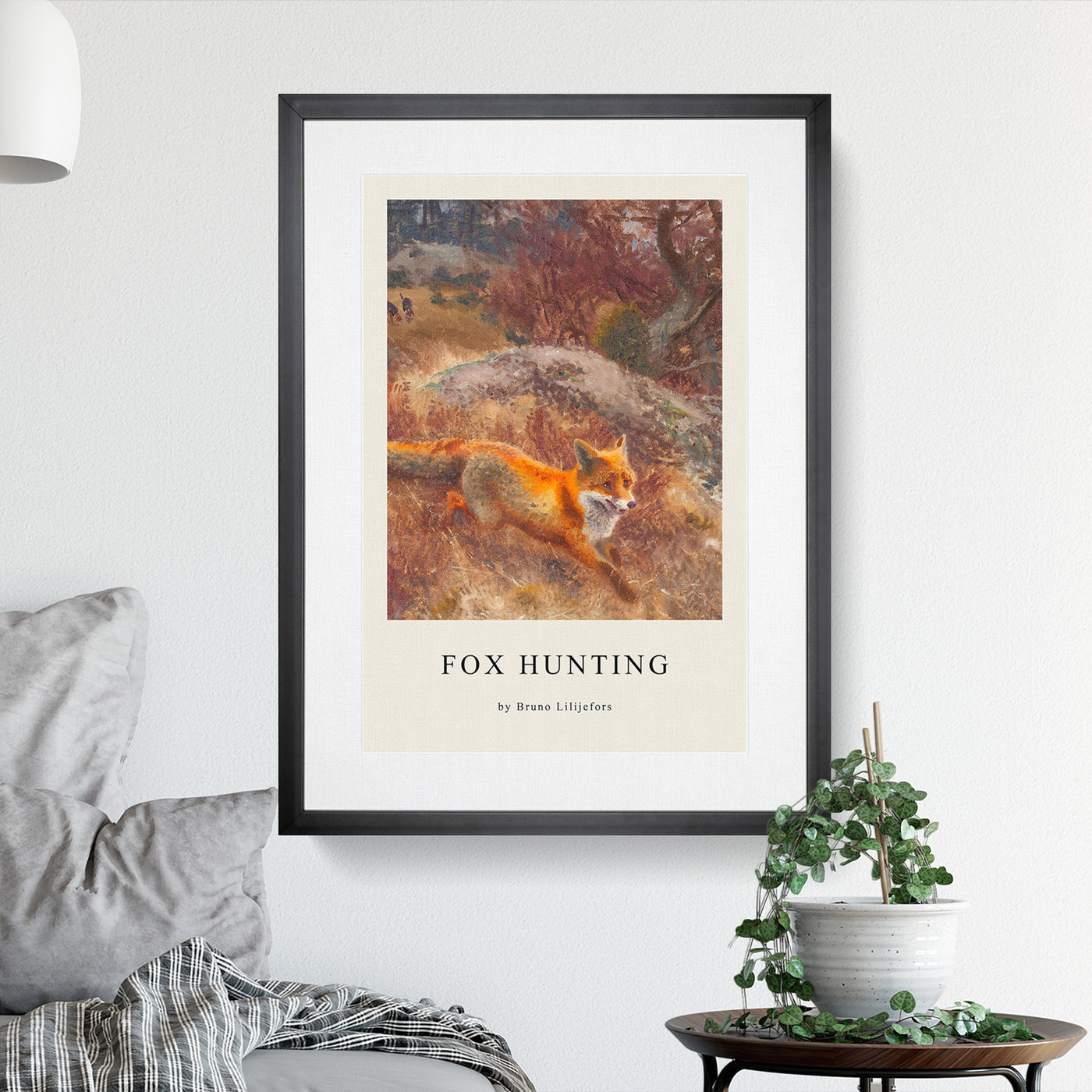 Fox And Hunting Dogs Vol.3 Print By Bruno Liljefors