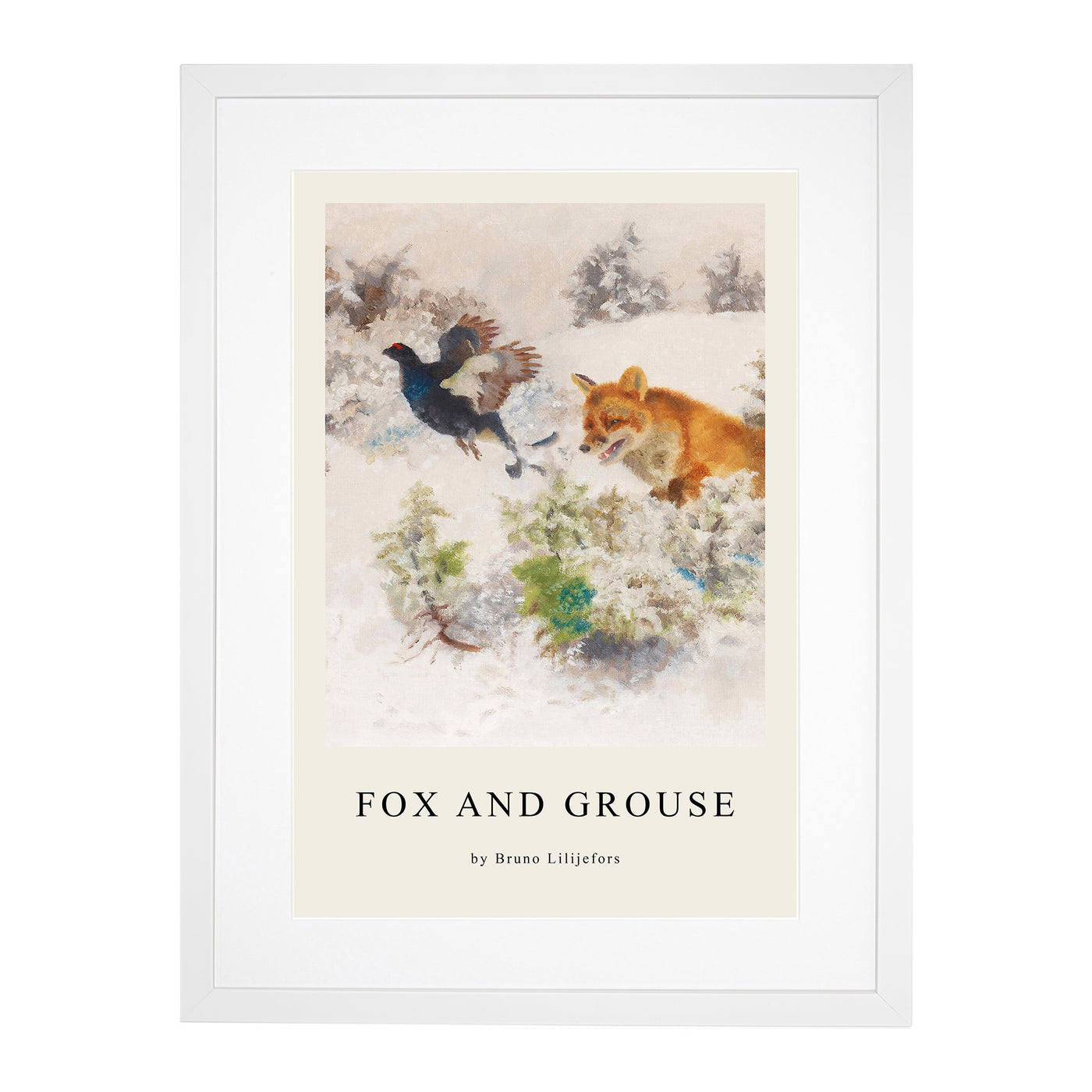 Fox Chasing Bird Print By Bruno Liljefors