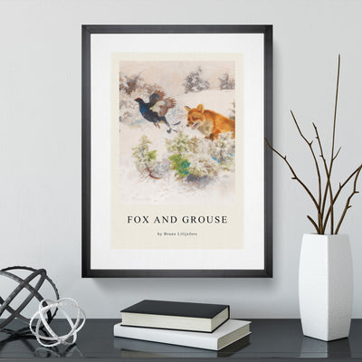 Fox Chasing Bird Print By Bruno Liljefors