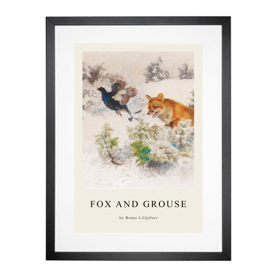 Fox Chasing Bird Print By Bruno Liljefors Framed Print Main Image