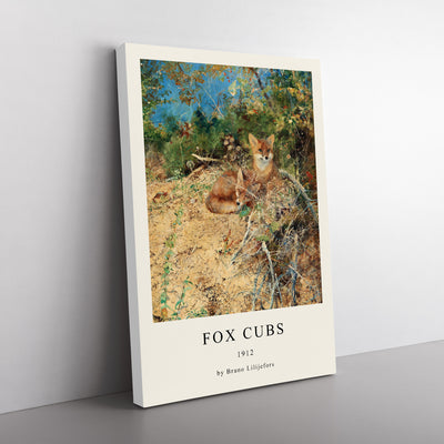 Fox Cubs Print By Bruno Liljefors