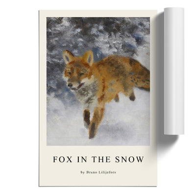 Fox In The Snow Vol.3 Print By Bruno Liljefors