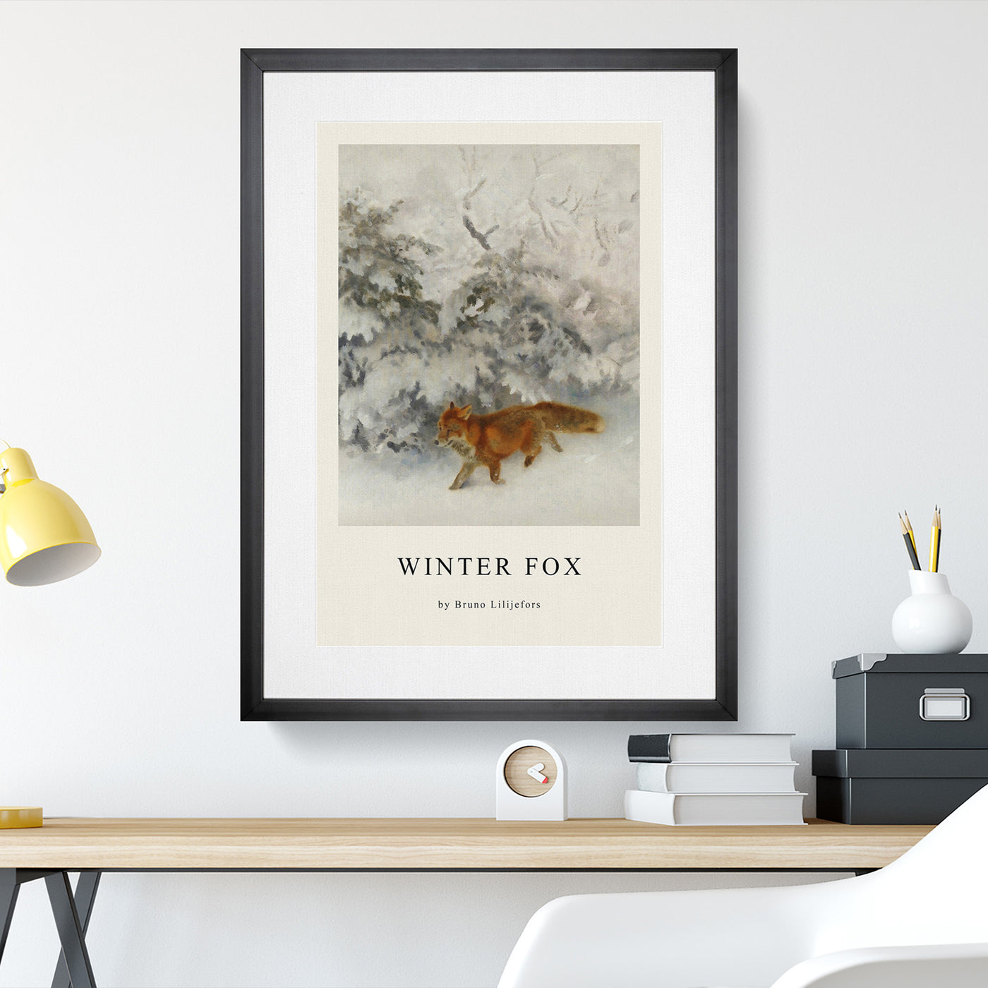 Fox In The Snow Vol.4 Print By Bruno Liljefors