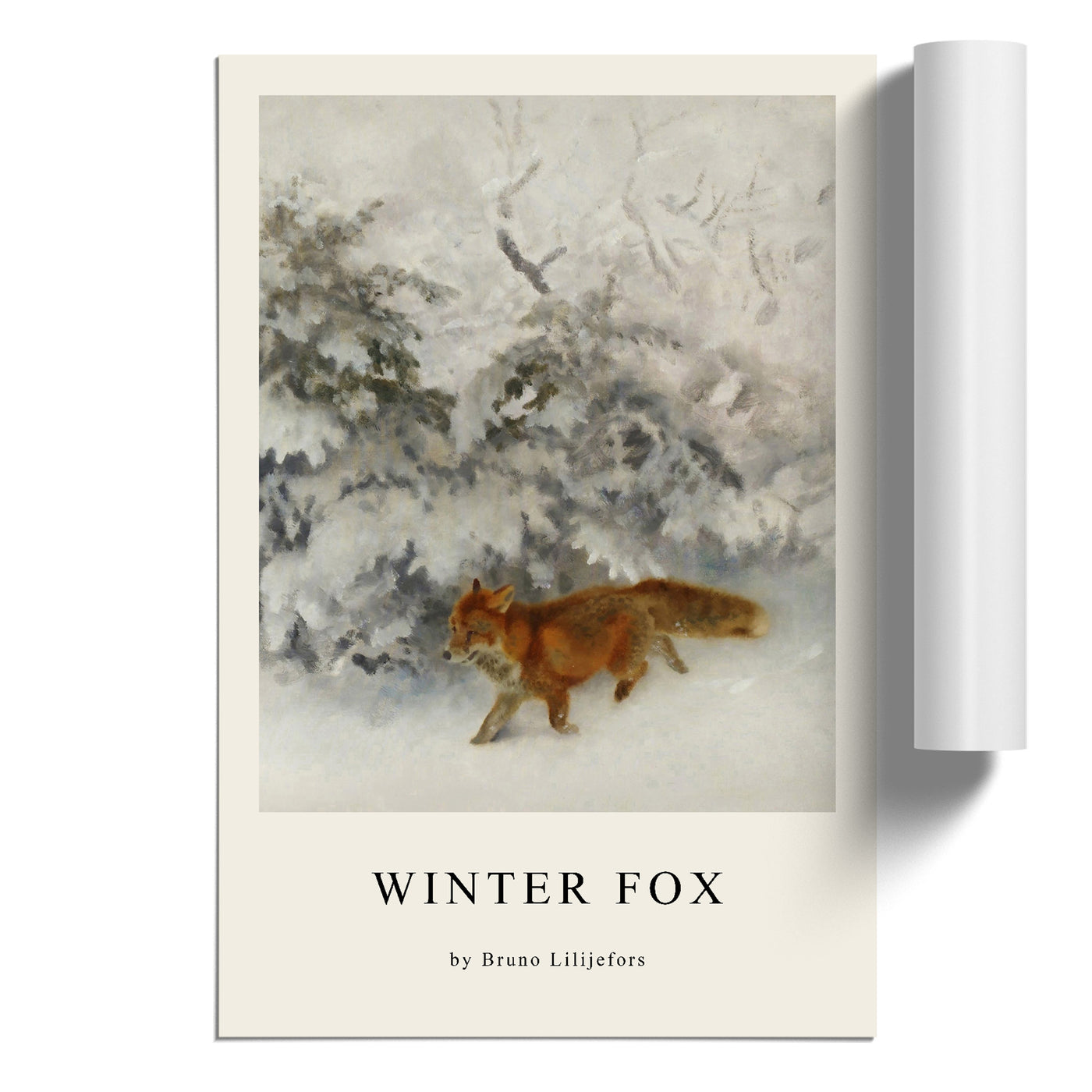 Fox In The Snow Vol.4 Print By Bruno Liljefors