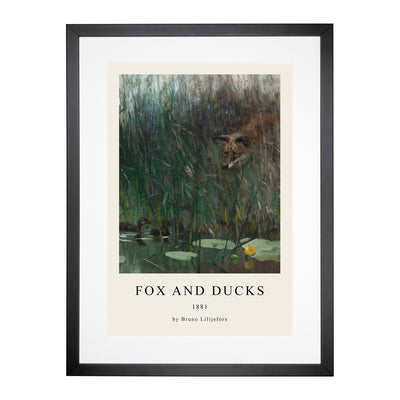 Fox Stalking Ducks Print By Bruno Liljefors Framed Print Main Image