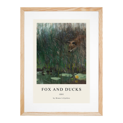 Fox Stalking Ducks Print By Bruno Liljefors