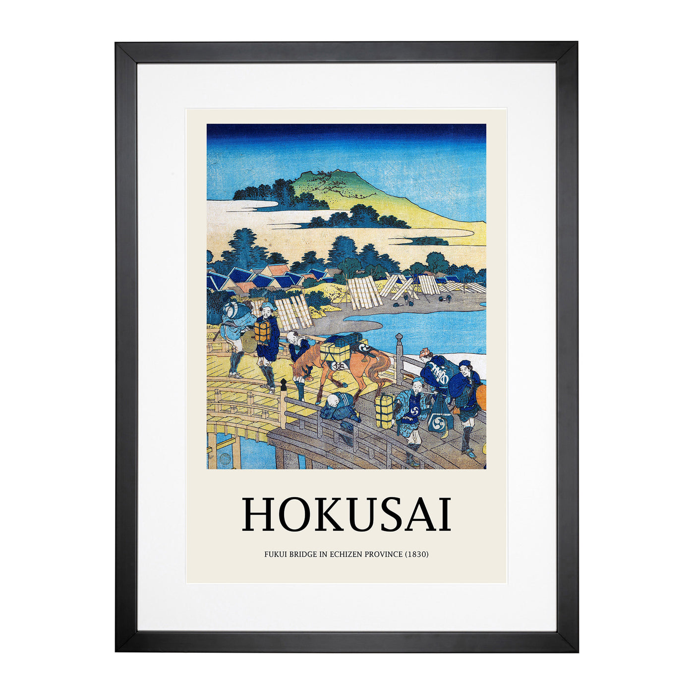 Fukui Bridge In Echizen Province Print By Katsushika Hokusai Framed Print Main Image